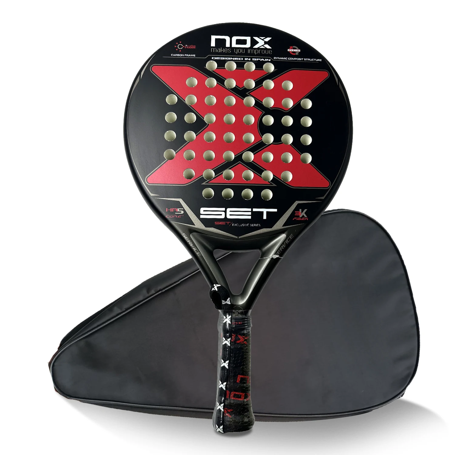 Padel Racket Carbon Fiber Surface with EVA Memory Flex Foam Core Lightweight Padel Racquet With Bag tennis racket,padel racket,tennis racket set