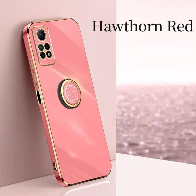 Luxury Plating Ring Holder Phone Case with Silicone Stand