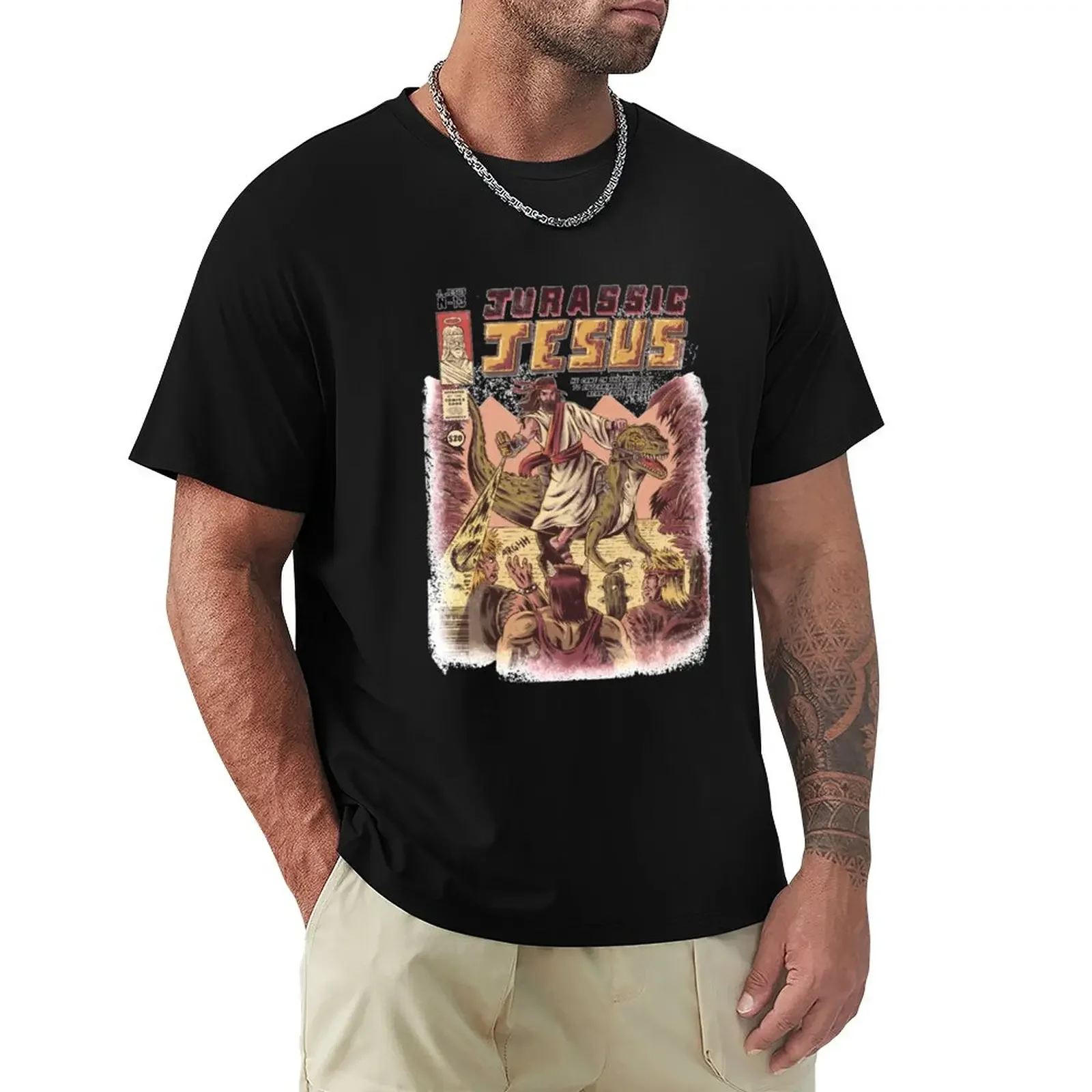 

JURASSIC JESUS T-Shirt T-Shirt Short t-shirt summer clothes t shirt men