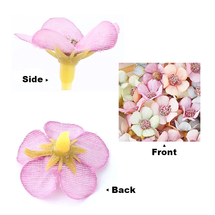 Description Picture 4 of item50&100pcs Mini Silk Mix color Daisy Artificial Flower Head Party Wedding DIY Garland Headdres Wreath Scrapbooking Gift Home Deco