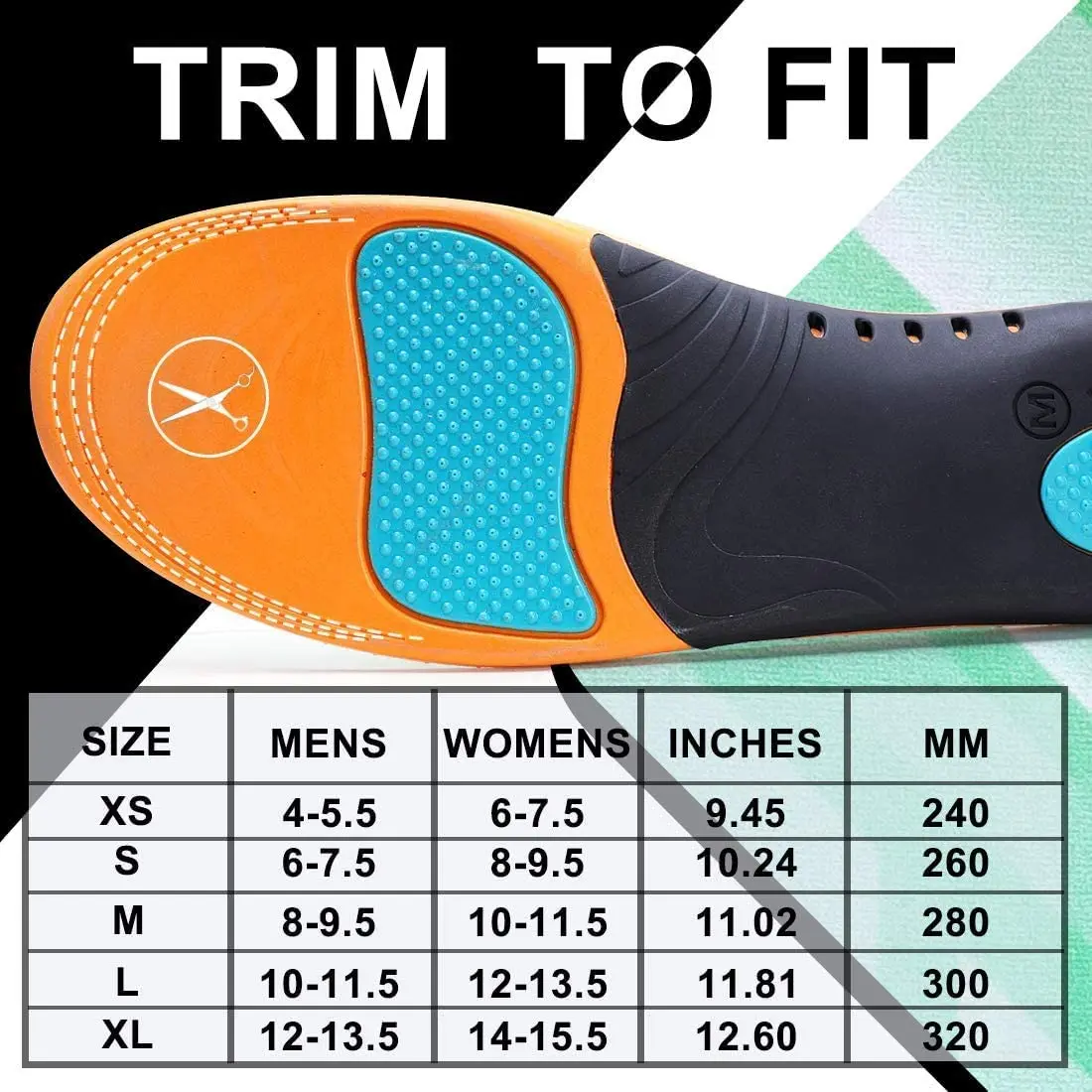 VALSOLE Plantar Fasciitis Orthotic Shoe Inserts,Athletic Running Insoles for Women and Men,Arch Support Gel Comfort Shoe Insoles