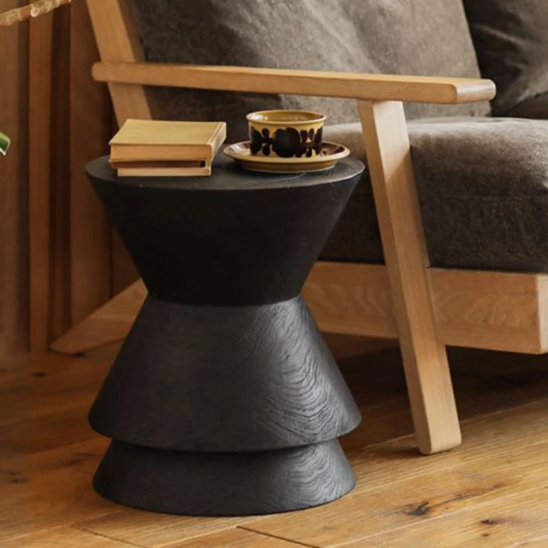 

Круглый журнальный столик из массива дерева с натуральными краями для дивана, креативный круглый журнальный столик в стиле ретро, украшение для гостиной, круглая домашняя мебель ручной работы