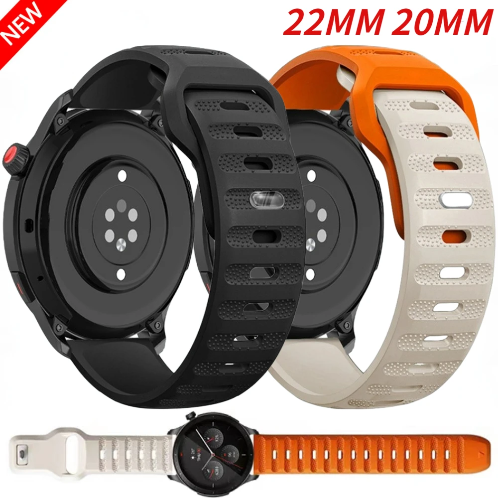 

20mm 22mm Silicone Band For Amazfit GTR 4 47mm 42mm/GTR 2/2e/3/3 Pro/Stratos 2 2S Bracelet for Amazfit GTS 2 3 4 4mini/Bip Strap