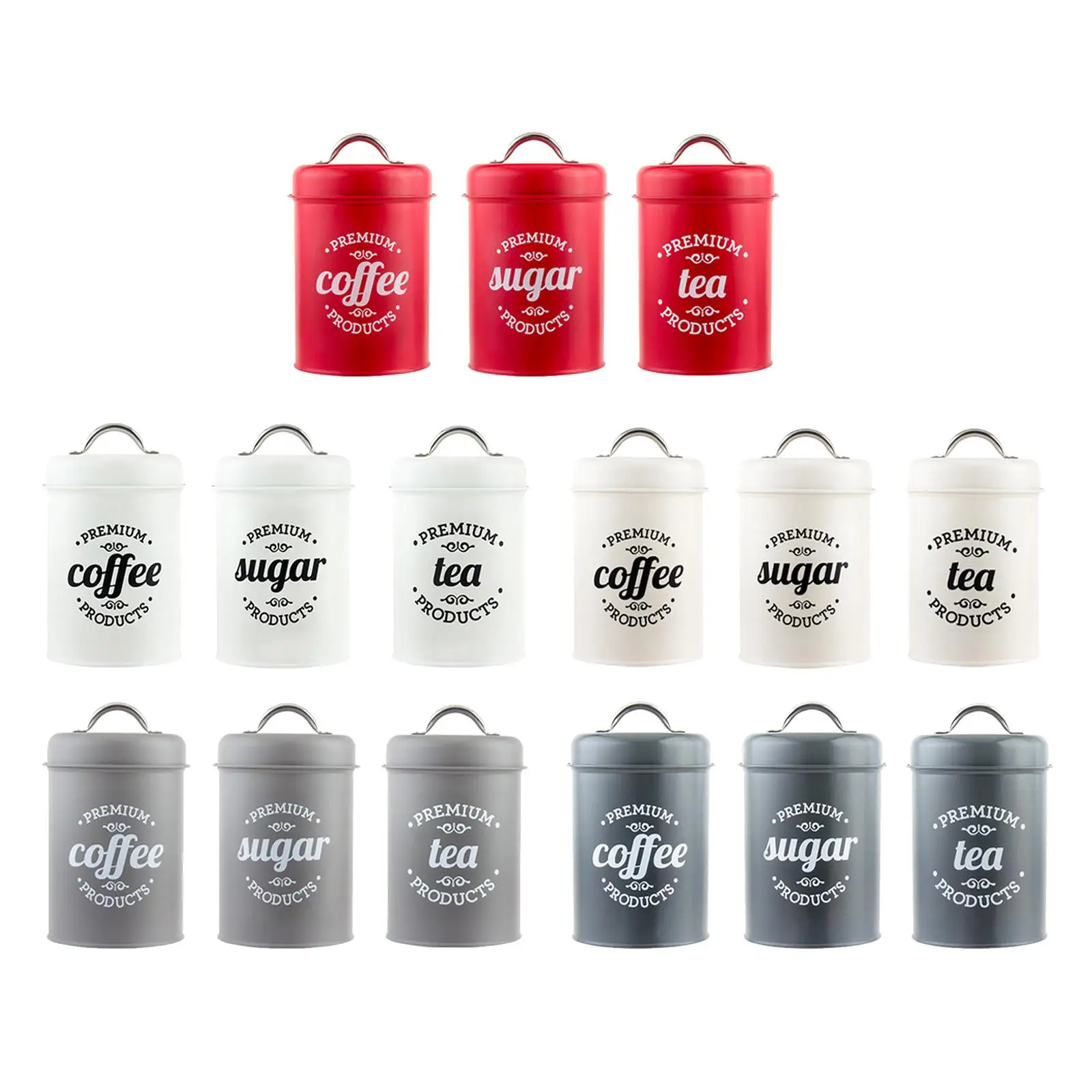Kitchen Canister Set with Lids Coffee Tea Sugar Canisters Jars Countertop