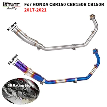 Slip On For HONDA CBR150 CBR150R CB150R 2017 - 2021 Motorcycle Exhaust Modified Front Mid Link Pipe Escape Moto Full System