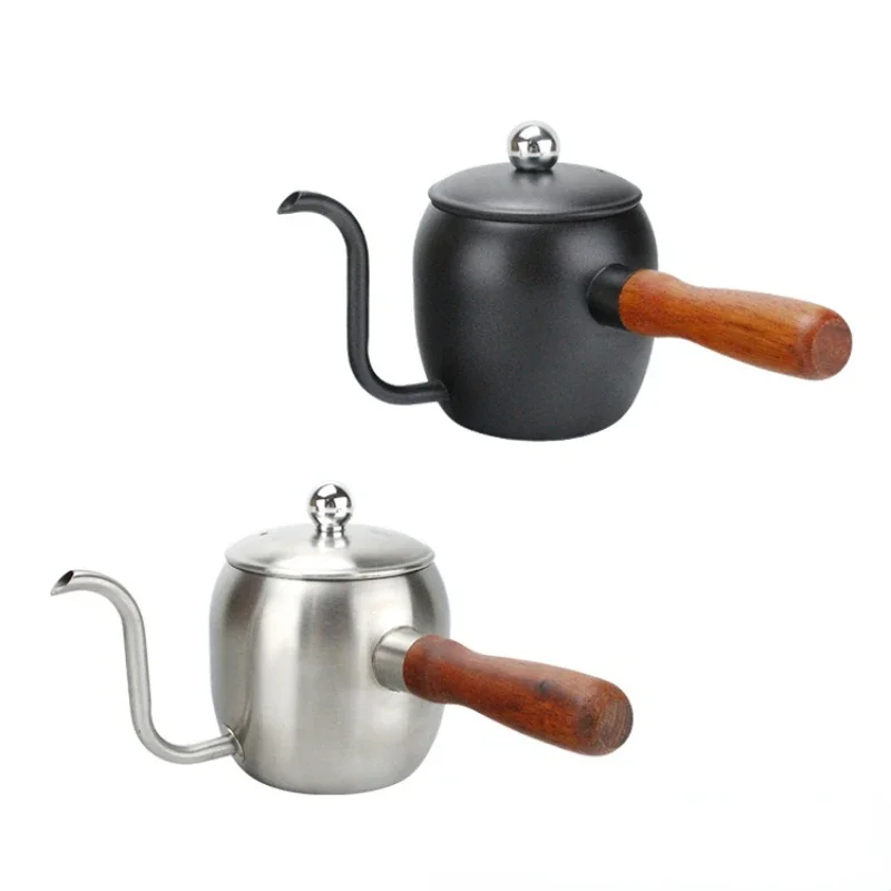 

Drip Kettle Coffee Tea Pot Stainless Steel Gooseneck Spout Pour Over Drip Coffee Kettle with Wood Handle Coffee Teapot 500ml