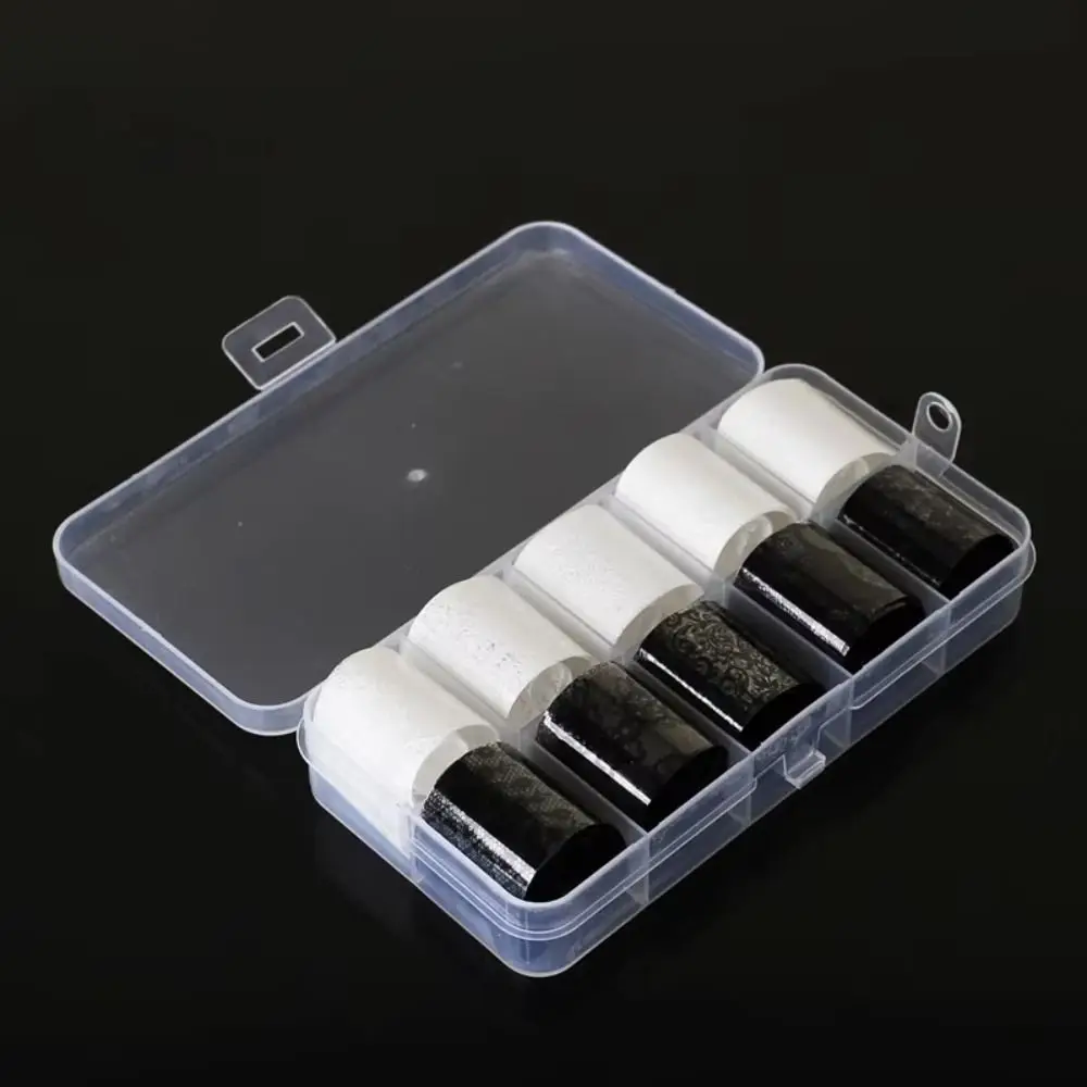 2.5 * 60 cm Black White Nail Stickers Lace Sexy Envelopes Nail Art Transfer Leaf Full Flower Adhesive Transfer Decals