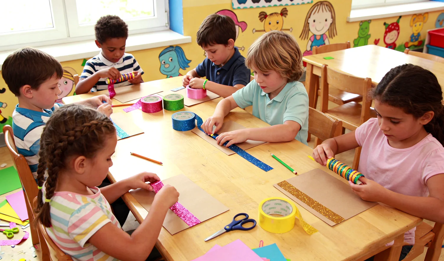 글리터 와시 테이프 세트 슬림형 미적 감각의 장식 테이프 스크랩북 용품 저널 다이어리 DIY 공예 스티커 플래너 액세서리