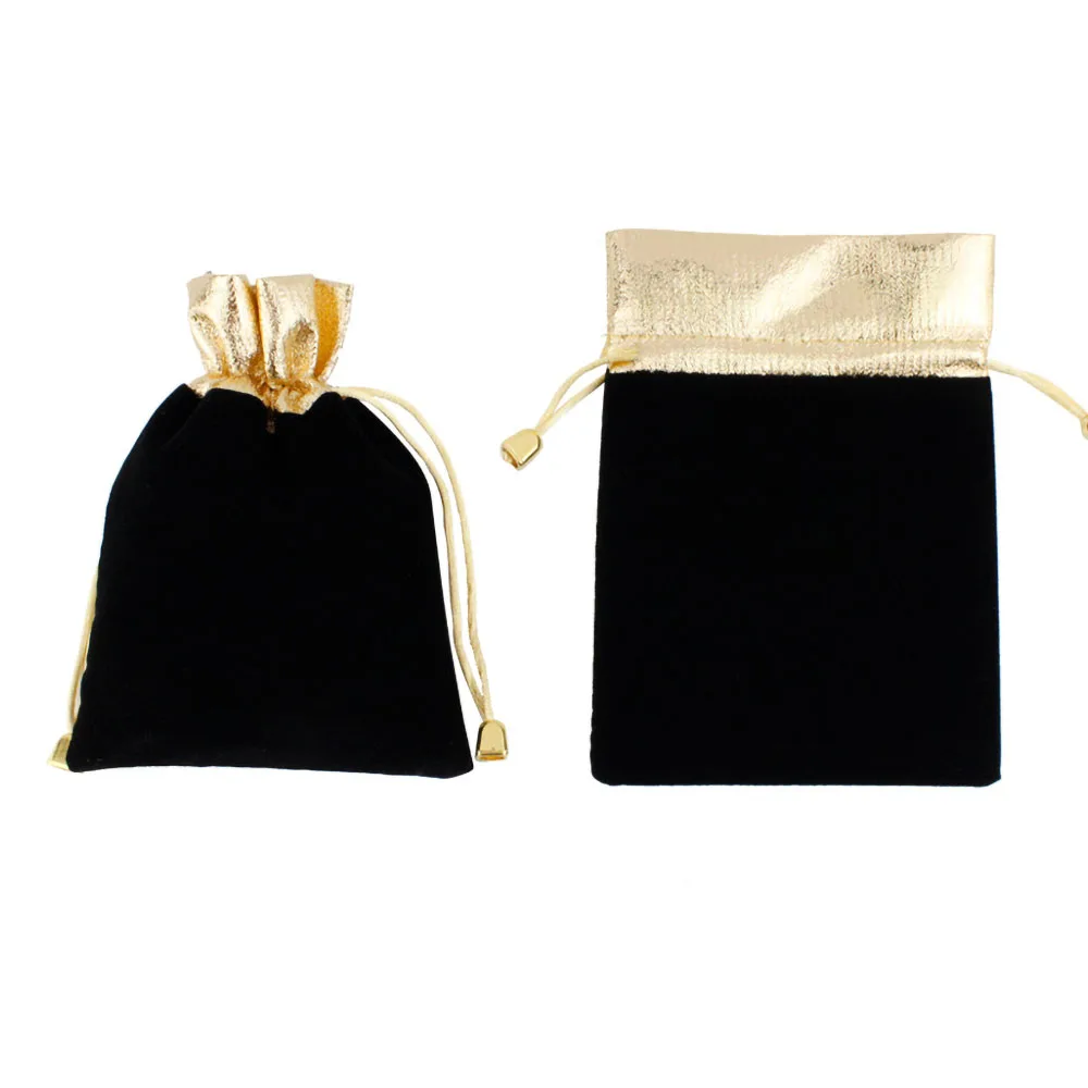 

10200pcs black gold velvet bag in size 7*9cm with sea shipping