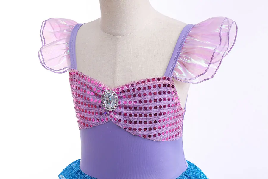 Girls Mermaid Costume Princess Ariel Halloween Carnival Birthday Party Dress Outfit