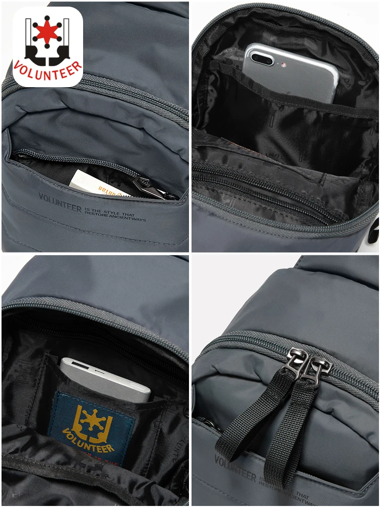 Volunteer Crossbody Bag for Men 2023 New Oxford Cloth Travel Versatile Multifunction Waterproof Climbing Shoulder Bag 1713-11