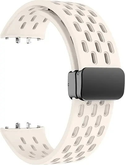 Breathable Mesh Magnetic Silicone Strap with Black Buckle