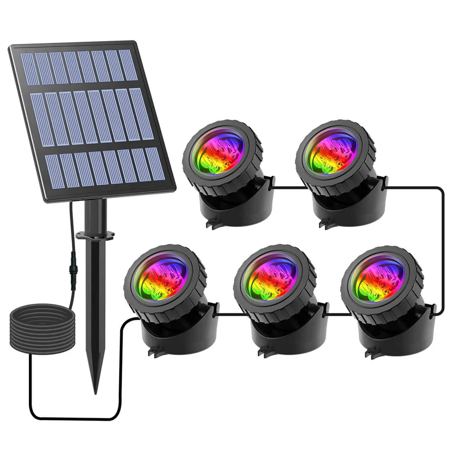 Thrisdar RGB 태양광 연못 조명 IP68 방수 태양광 수중 분수 조명 태..