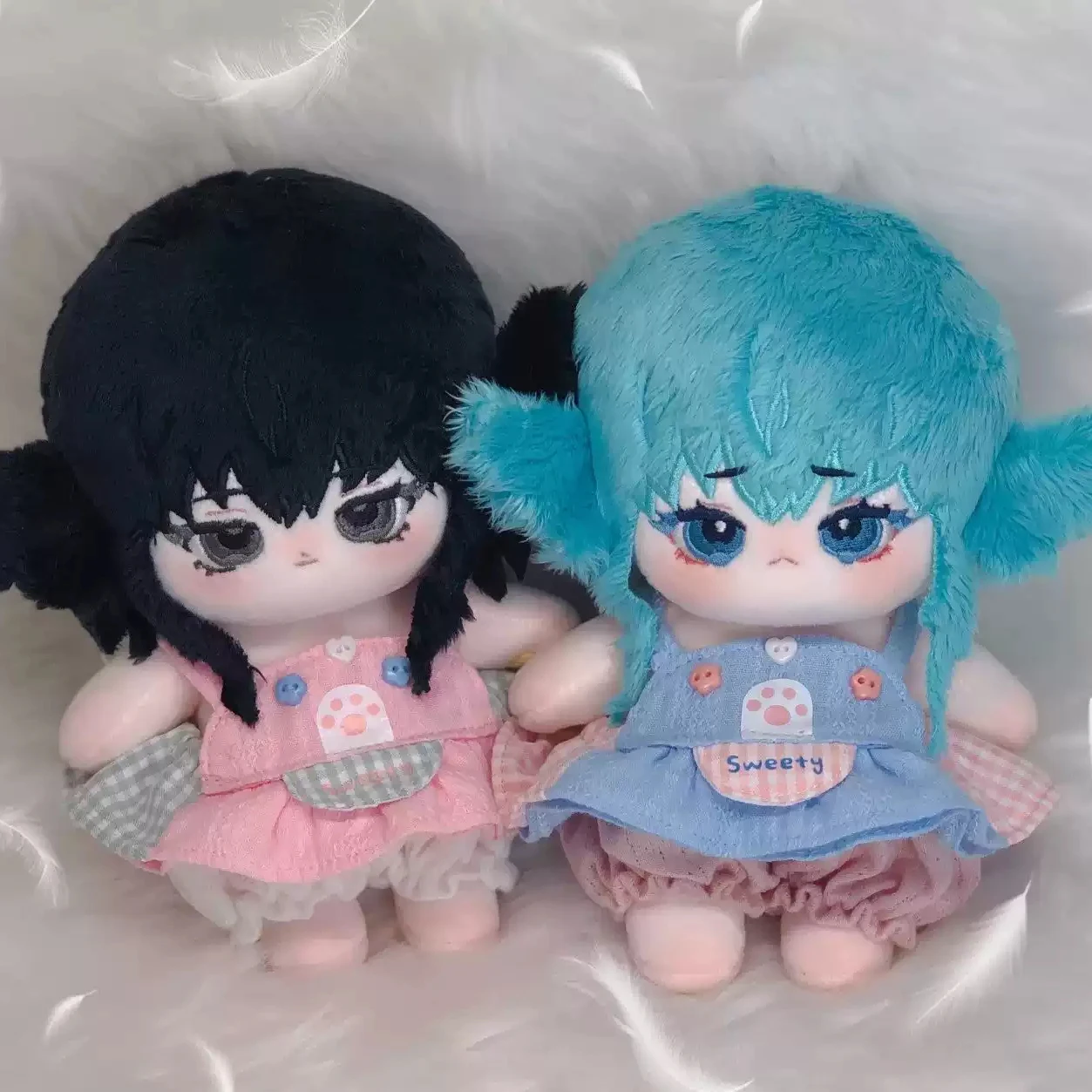 

2PCS Meteion Anime XIV FF14 Cosplay Plush Stuffed Doll Body Cotton Dress Up Change Clothes Plushie 15cm