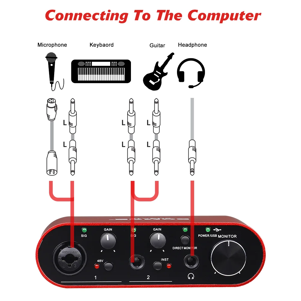 Audio Interface 3rd-generation USB high-end audio interface, suitable for guitarists and producers-hi-fi, studio quality recording