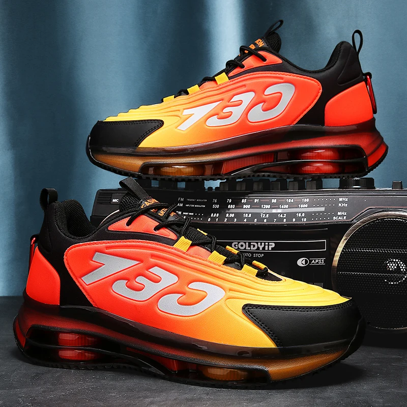 

Sneakers Men Outdoor Casual Shoes Breathable Damping Basketball Shoes Men Comfortable Embossing Sports Running Gradient Shoes