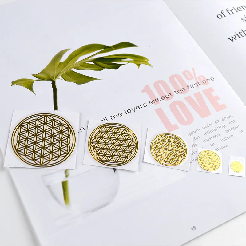 3D Stickers 3D Wall Stickers 6PCS/Lot Flower of Life Copper Energy Stickers Phone Case Sticker Crafts DIY Jewelry Making