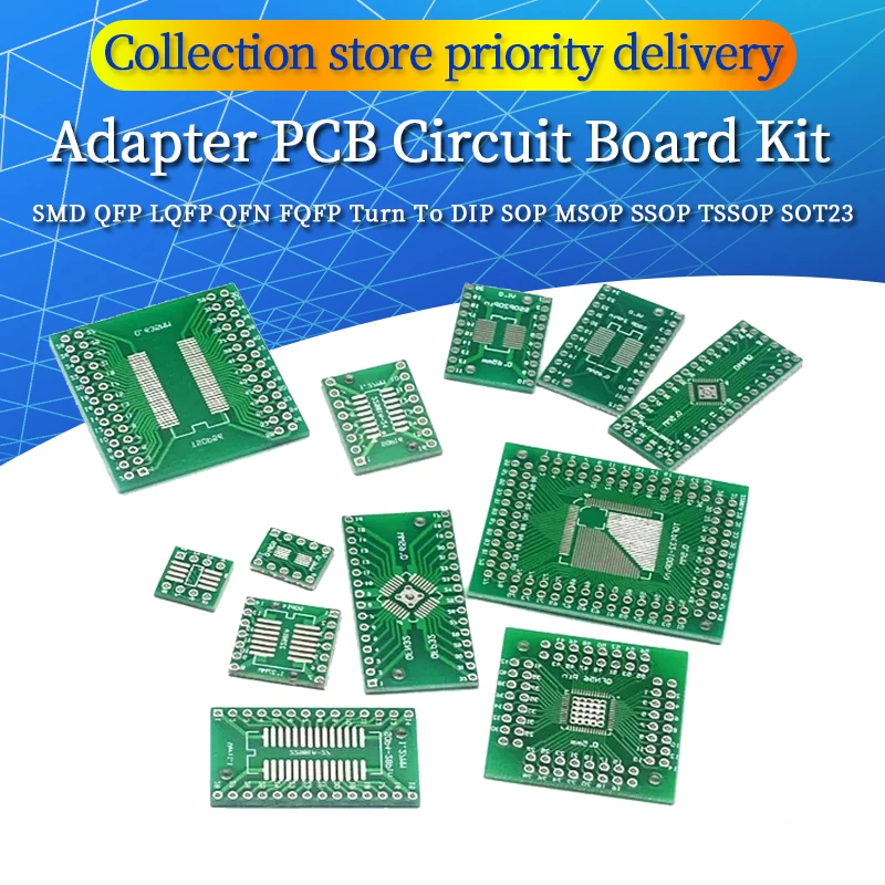 Kit Da 35 Adattatori DIP Per PCB – Moduli SOP, MSOP, SSOP, TSSOP, SOT23 E DIP Per Saldatura Elettronica
