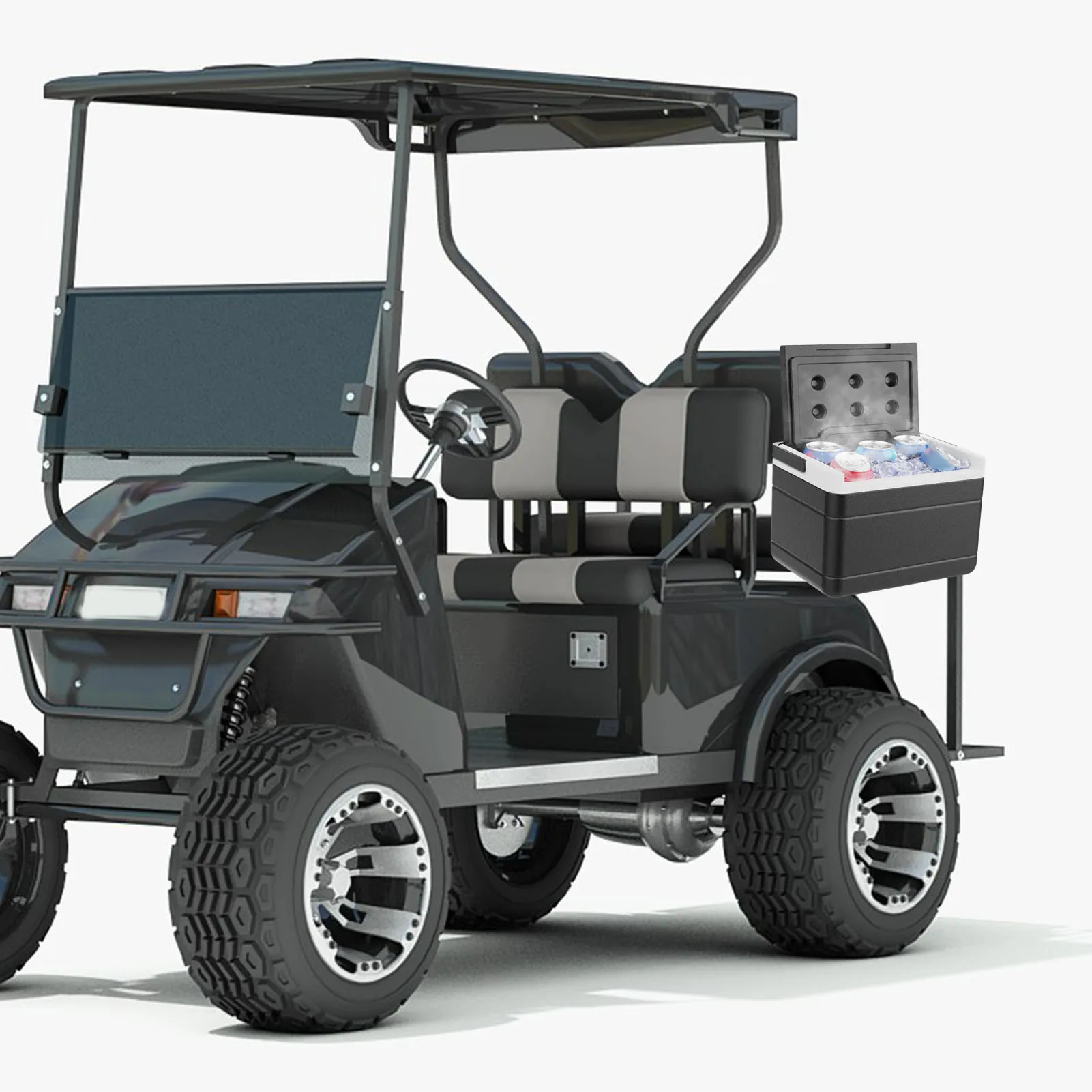 Cart Ice Cooler with Mounting Bracket Kit 6L Capacity Portable Universal Fit Replacement for E‑Z‑GO Cart
