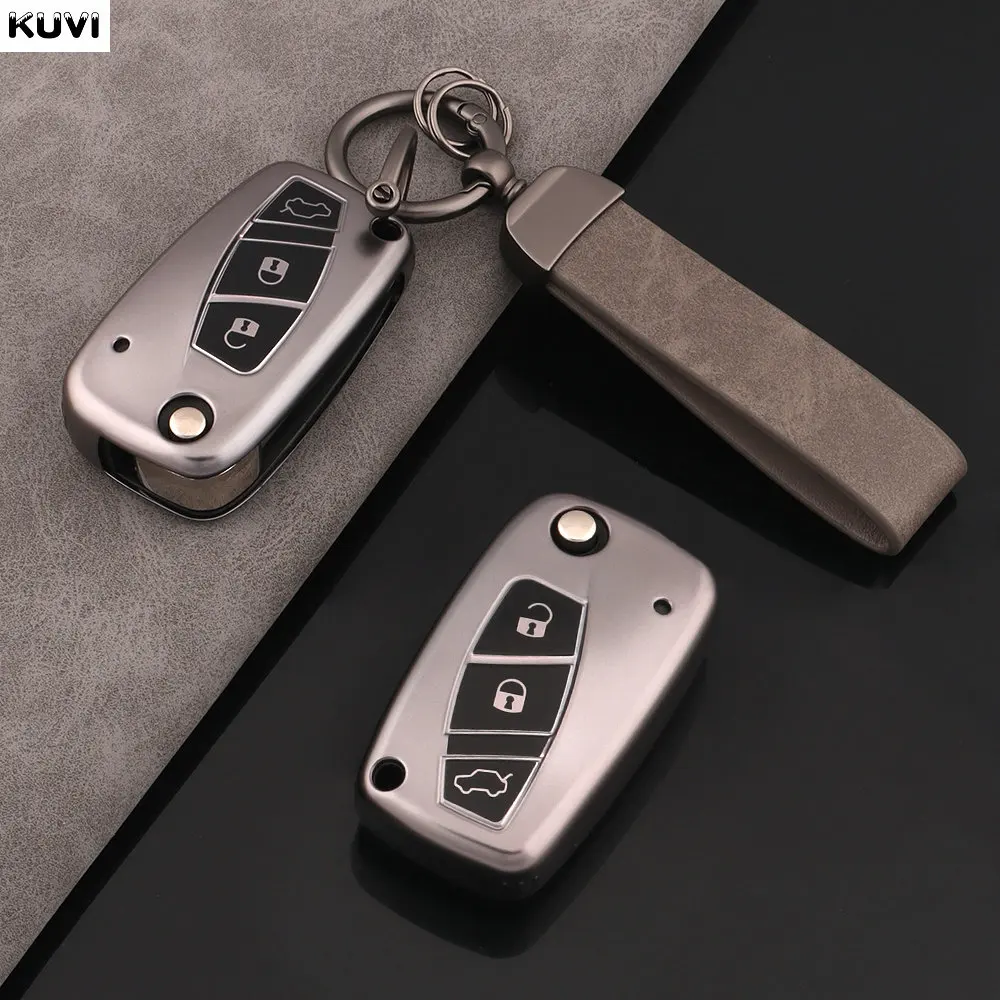 Premium TPU Car Flip Key Case Cover - 3-Button Protection Accessory