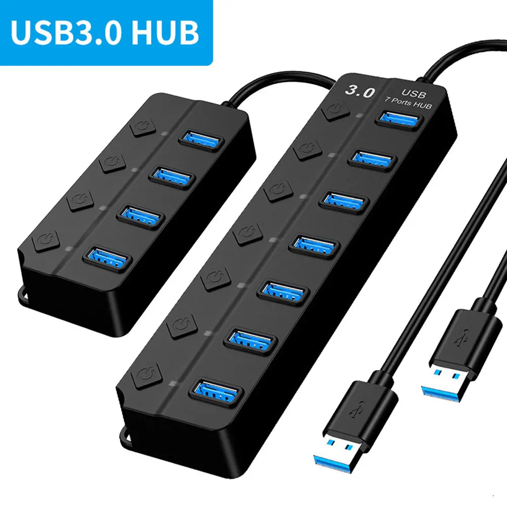 Usb Hub 3/6 Puerto Usb Hub 3.0 De Alta Velocidad Divisor Múltiple 2.0 Hab 1  Concentrador USB Múltiple Adaptador USB 3.0 Lector de Tarjetas Para PC  Laptop