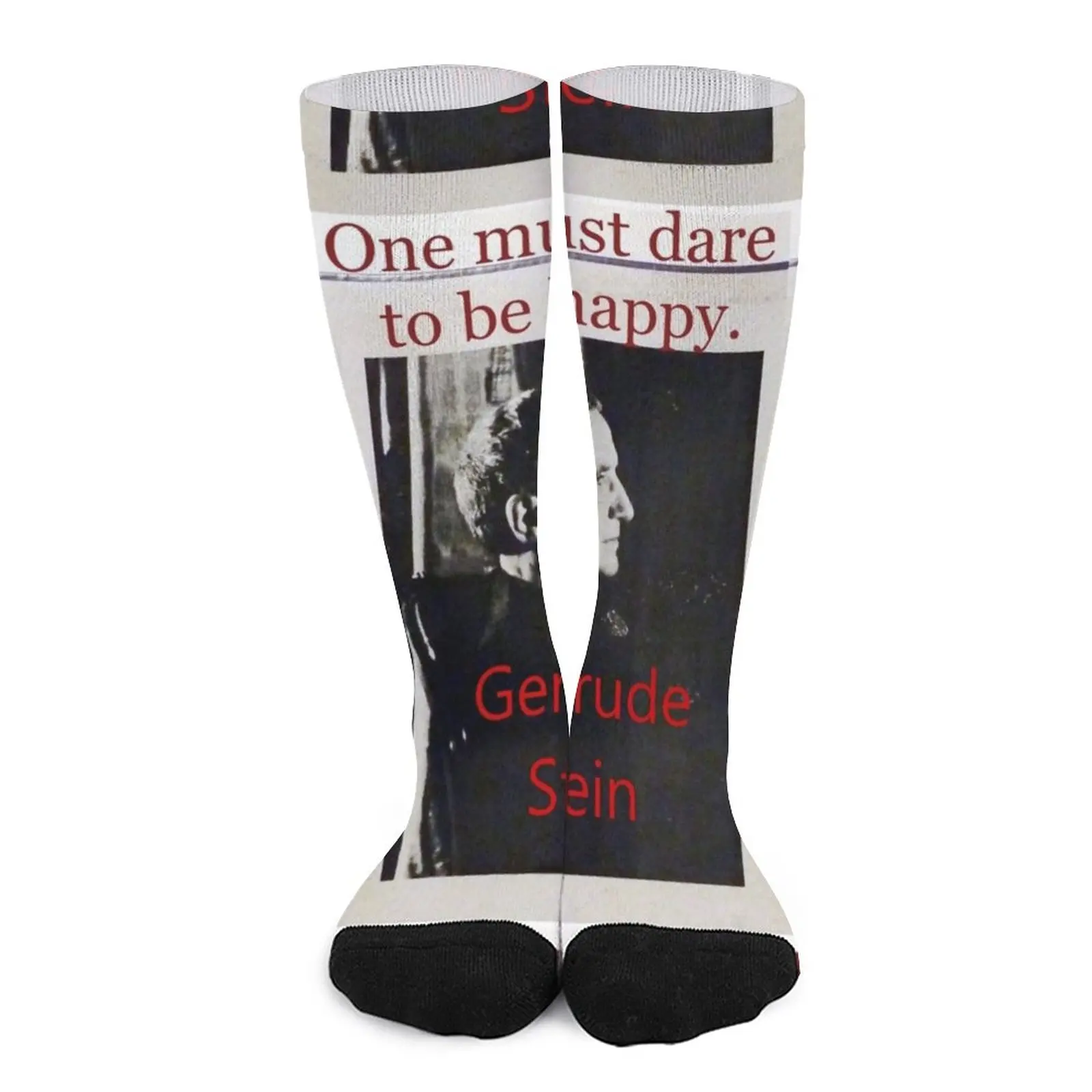 Gertrude Stein, Quotes. “One must dare to be happy. Socks Women's short socks Rugby men gifts Cartoon characters socks