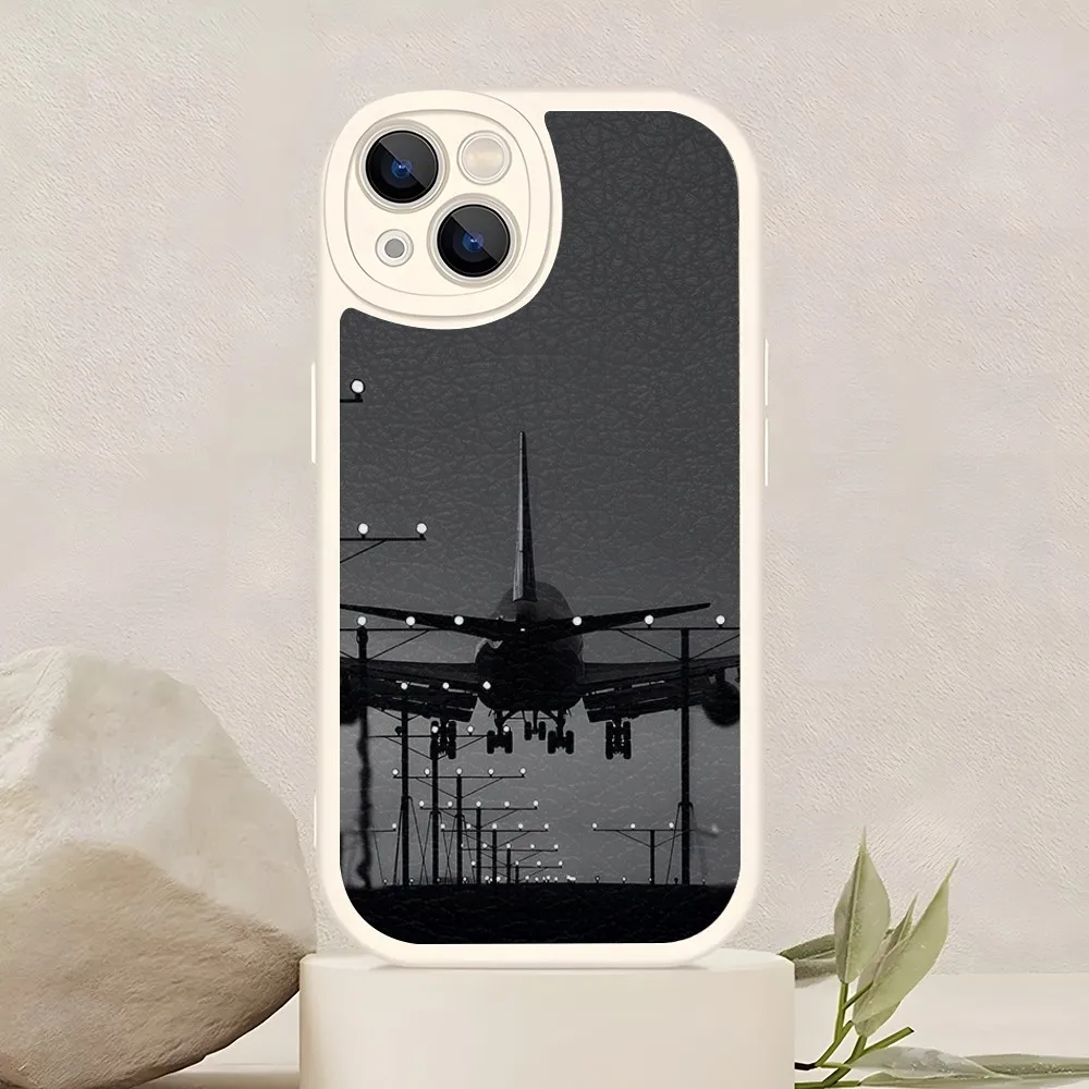 Fighter Propeller Plane Phone Case For Iphone 15 14 11 12 13 Pro Max Mini X Xr Xs 7 8 Cheap Plus Lens Protection Painted Upholstered