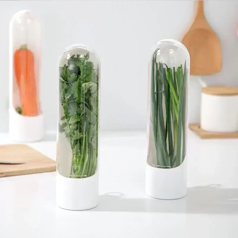 Refrigerator Herb Crisper Saver Pod Container Vegetable Preserving Bottle Keep Herb/Cilantro/Mint/Parsley/Asparagus Fresh Home 6
