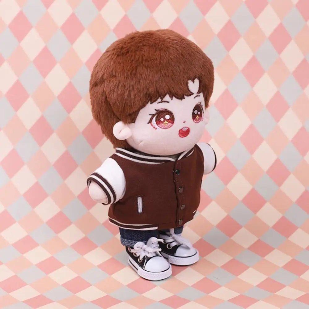 College Style Doll Baseball Jacket Uniform Coat Playing House Cotton Dolls Clothes Outfit Dress Up Doll Jacket Coat 1/12 Bjd