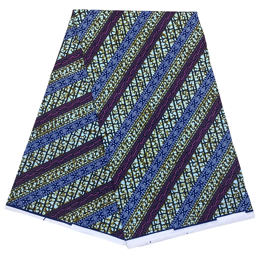 Premium Polyester Fashion African Batik Fabric High Quality Batik Printed Ankara Fabric 6 Yards Womens Sewing