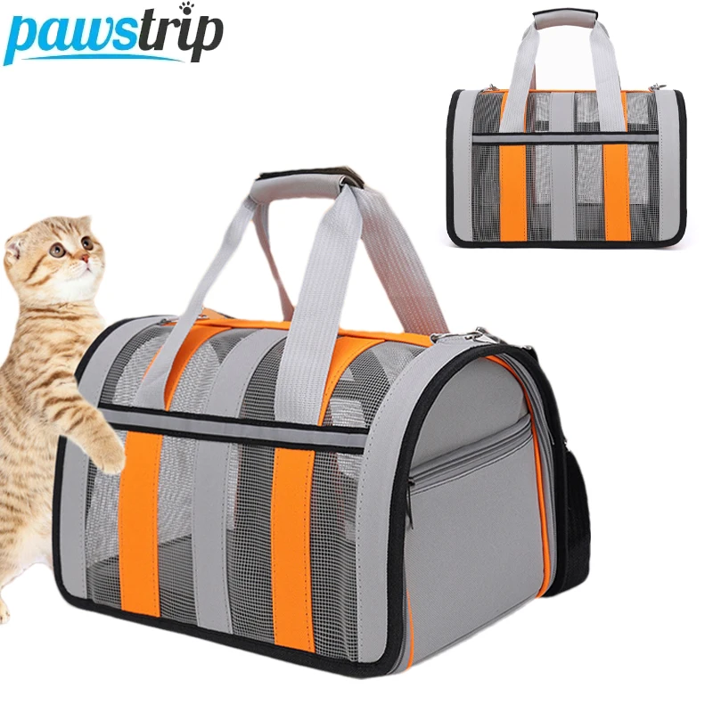 Breathable Cat Carrier Outdoor Travel Pet Handbag Foldable Pet Crossbody Bag Large Capacity Cat Carrier Suit For Pets within 7kg