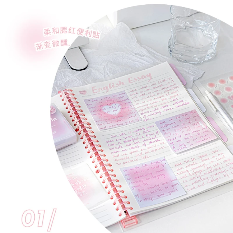 112pcs Creative Gradient Color Memo Pads Sticky Notes Cute Kawaii Notepad Korean Stationery Office School Supplies 4