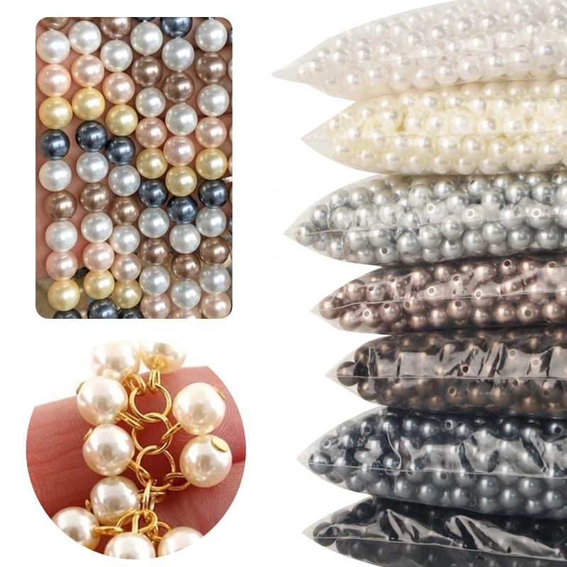 Plastic Beads 3mm 4mm 5mm 6mm 8mm 10mm 12mm round Shape ABS Pearl for Beads Production DIY Hand-soldering