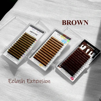 ABONNIE Dark Brown Classic Eyelash Extensions Chocolate Brown Individual Lash Extensions Natural Soft False Eyelashes 1