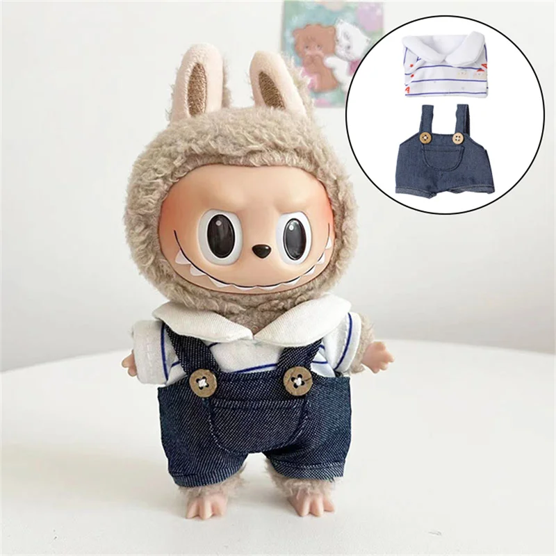 17cm Plush Doll's Clothes 1/2/3 Pcs Set Outfit Accessories For Korea Kpop Idol Dolls Labubu Dolls Overalls Set Clothing Dresses doll clothes plush toy accessories