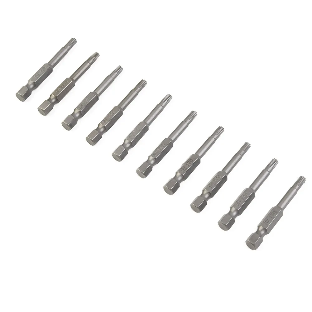 

10Pcs Alloy Steel Torx Screwdriver Bits Set Repair Tools Screwdrivers Kit For Power Household Hand Tools 1/4inch Hex T20 50mm