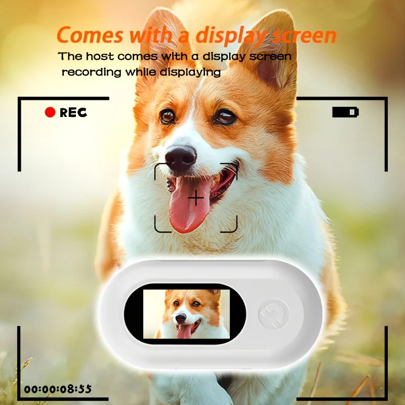 Pet Thumb Camera Magnetic Base Wearable1080PFull HD Night Vision Loop Recording Real-Time Video DisplayUSBPet Monitoring