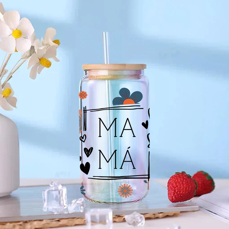 3D UV DTF Transfers Stickers 16oz Cup Wraps Animal Dog Mom Printed For DIY Glass Ceramic Metal Leather Etc. D13930 dtf transfer sticker
