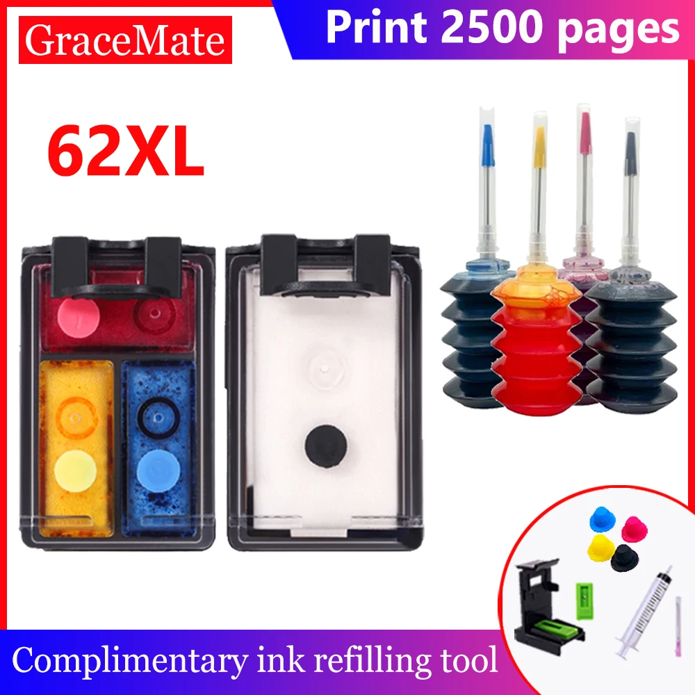 62Xl Compatibile Per Cartuccia D'Inchiostro Hp 62 Hp62 Per Hp Envy 5540 5640 7640 5646 5546 5541 5542 5543 5544 5545 5547 5548 5642 5644