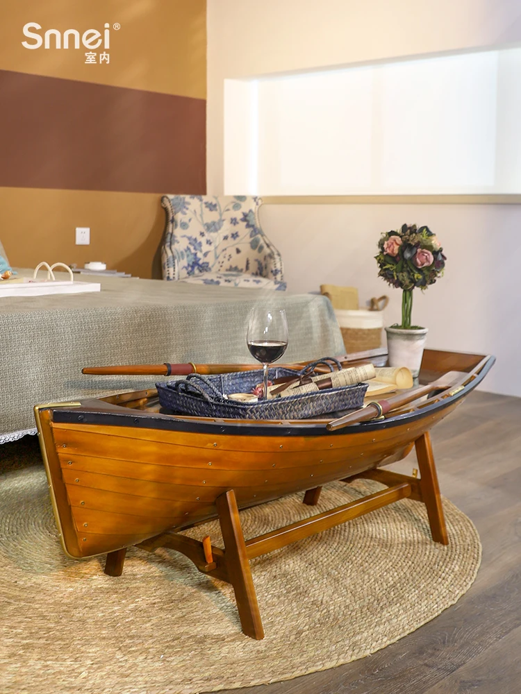 

Tea table shelf creative living room solid wood decorative ship tea table sofa tea table