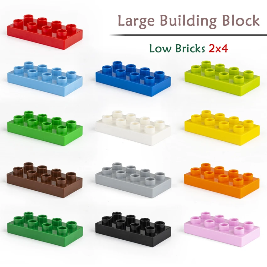 

Large Particle Building Block 50/25/13pcs Components with Big Low 2x4 DIY Educational Puzzle Assembly Building Block Wall Scene