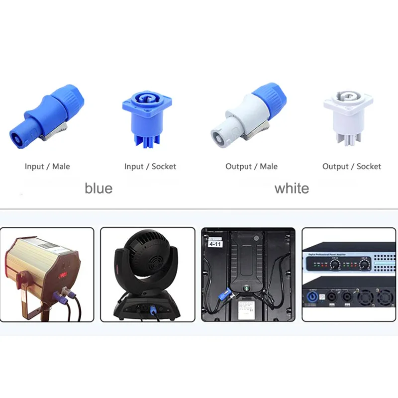 Description Picture 4 of itemPowercon Connector Lockable Cable Connector Chassis Socket for Electric Drill LED Screen Stage Lighting Power Connecting