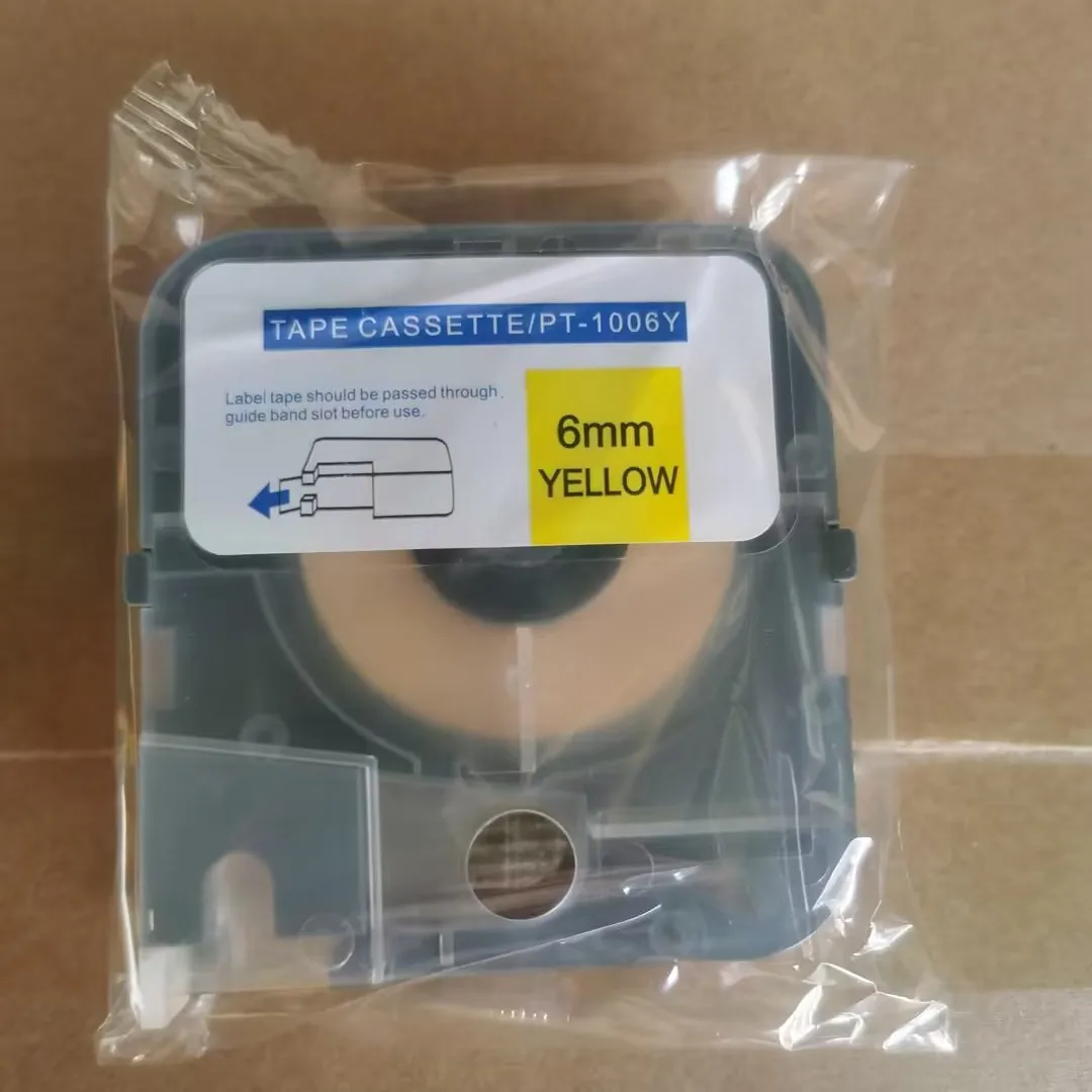 Multi Tamanho Amarelo Etiqueta Branca Cassete Usado para Puty Tube Printer Fabricante de Impressoras Modelo Pt1010 id Cabo Mark 5pk Pt1012y Pt-1009w - Imagem 4