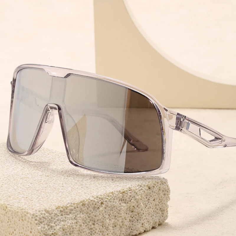Unisex Oversized Mirror Sports Sunglasses with UV Protection