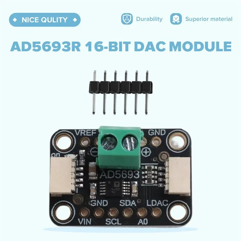 B27B AD5693R 16비트 DAC 모듈 STEMMA QT/Qwiic 시스템용으로 설계된 I2C 통신 인터페이스
