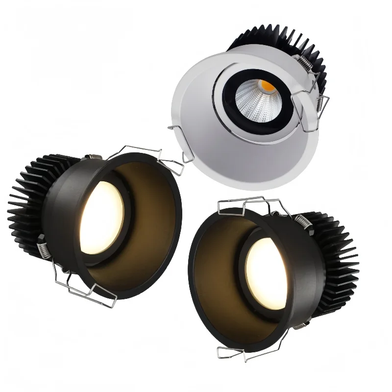 눈부심 방지 디밍이 가능한 매립형 LED COB 다운라이트 10W 15W 18W LED 천장 조명 AC110V/220V 호텔 사무실 상업용 조명