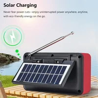 Solar FM Radio Portable Bluetooth Speaker with LED Light support Recording TF Card USB Play Wireless Speaker Radio FM Receiver - Image 4