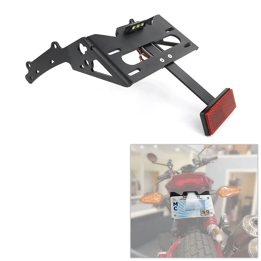 Portamatriculas Moto Placa Soporte Para Matrícula Kit Eliminador  Guardabarros Limpio Trasero Para Motocicleta Para Indian Para FTR 1200 2019  2020 2021 2022 2023 Moto Licencia Placa Soporte Marco : : Coche y  moto