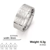 VASSAGO Stainless Steel Islamic Rune Engraved Ring, Muslim Arabic Prayer Religious Jewelry, Eid Gift 6