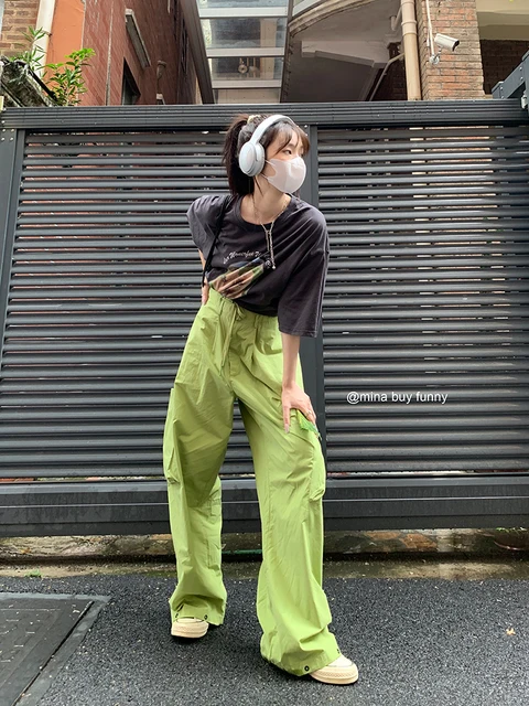 Drawstring Parachute Cargo Pants | Parachute Cargo Pants Womens -  Drawstring High - Aliexpress
